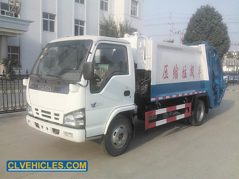 Isuzu 6 Wheelers Rear Bin Lifter Garbage Compactor Truck