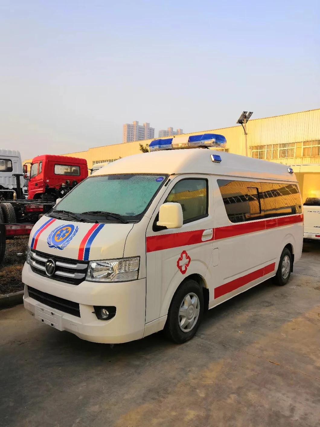 Good Quality Brand New Foton Dongfeng 4X2 Ambulance Patient Monitor Diesel Ambulance Vehicle with Folding Stretcher