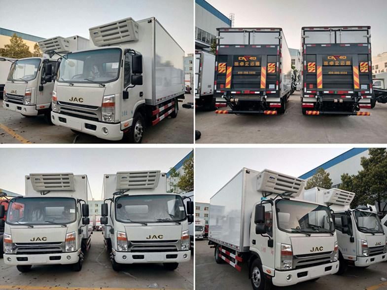 Cheaper Price JAC Freezer Box Cooling Van Trucks 5tons Fish Meat Fresh Vegetables Medicine Transport Refrigerator Truck