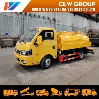 Dongfeng Mini Pickup 3m3 Sewer Cleaning Truck 3000L Vacuum Sewage Suction Truck