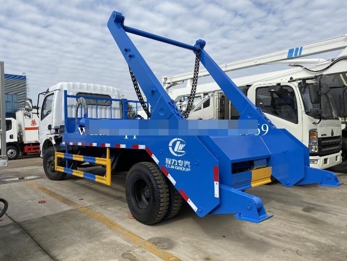 China Dongfeng 6cbm/7cbm/8cbm Sanitation Waste Collection Vehicles 6000L/7000L/8000liters Swing Arm Garbage Truck to South America