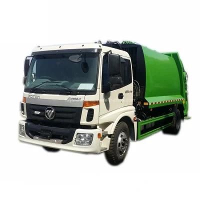 Foton Auman 10m3 12m3 14m3 Capacity Compressed Garbage Truck 10 Ton 12ton Compactor Garbage Truck Factory Directly Selling