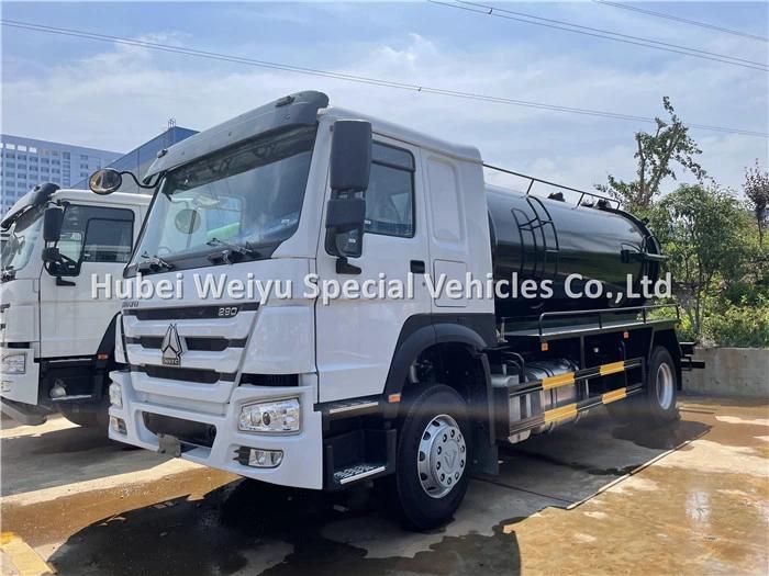 HOWO 10, 000 Liters Sewer Cleaning Truck Sewage Vacuum Suction Truck with Highly Efficient Italy Brand Bp Pump
