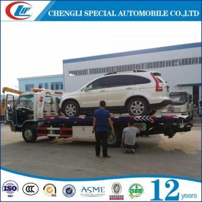 Dongfeng 6 Wheel 4t Flatbed Wrecker Truck