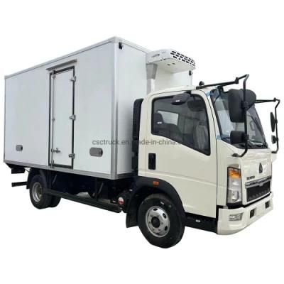 HOWO 4X2 3t 5t Fish Meat Refrigerator Refrigerated Cooling Box Van Truck