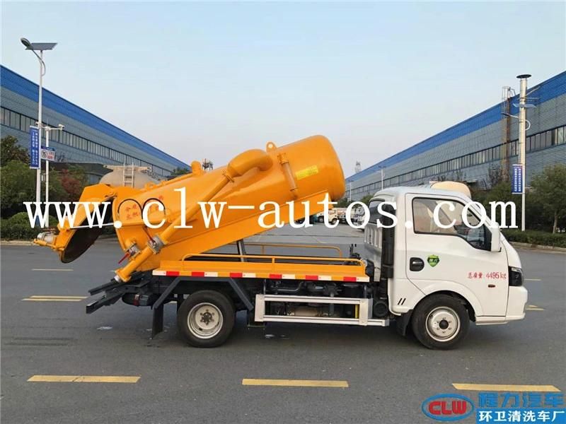 Dongfeng Tuyi 4X2 2000liters 2tons Mini Vacuum Sewer Suction Tank Truck Septic Tank Truck