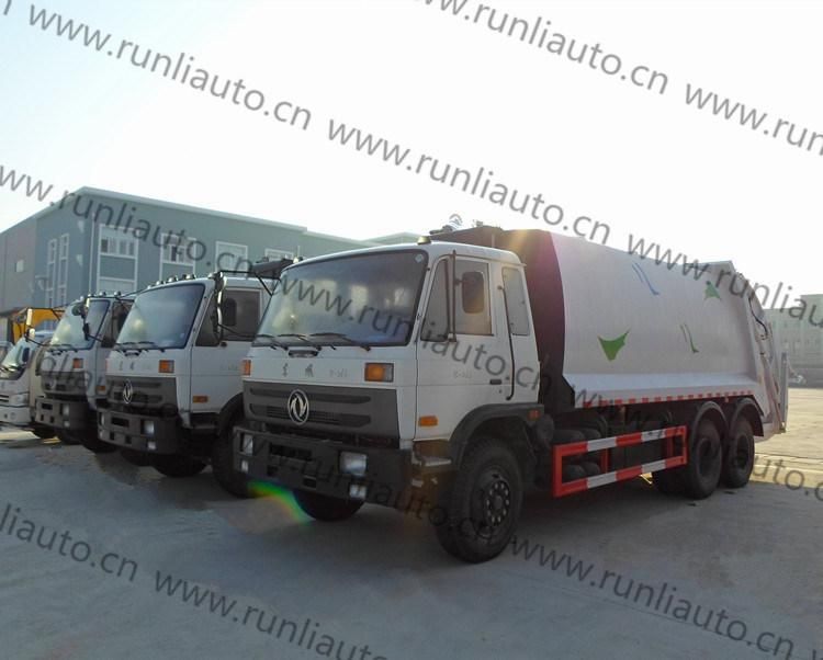 Dongfeng 6X4 18m3 Compressed Garbage Truck for Sale with Self Loading Function at Rear