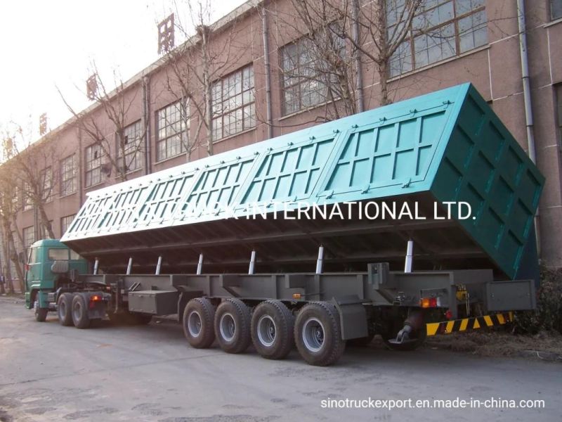 4 Axles Heavy Duty Side Dump/Tipper Semi Trailer for Sale