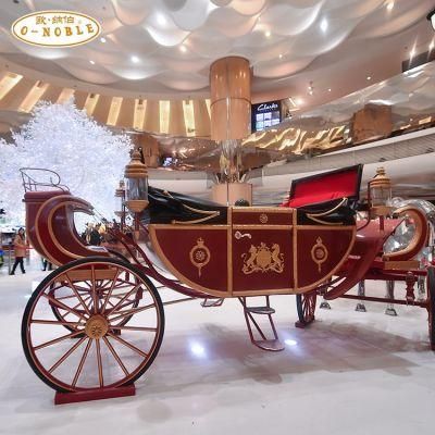 European Style Electric Royal Horse Drawn Carriage, Four Wheeled Royal Horse Carriage