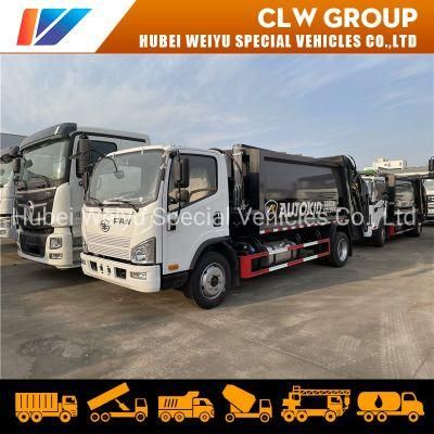 FAW 8000liters 8cbm 6tons 4X2 Compactor Garbage Truck Waste Collection Truck for Sale