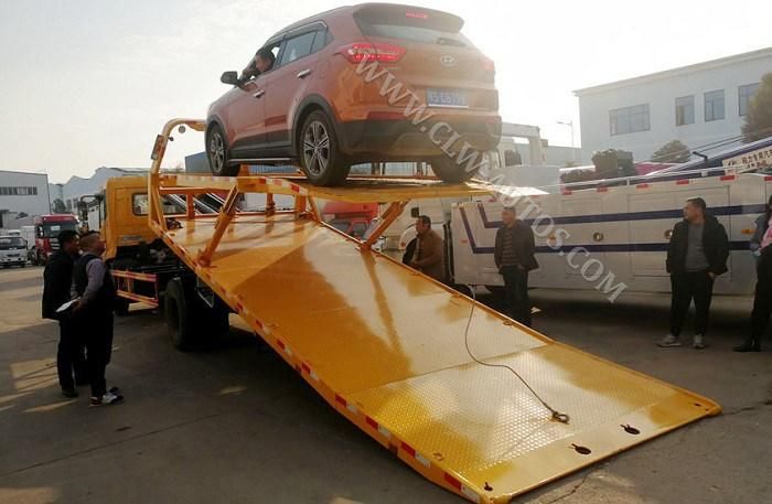 Dongfeng Car Carrier One Towing Three Car Hauler Road Recovery Rollback Tow Truck Flatbed Wrecker