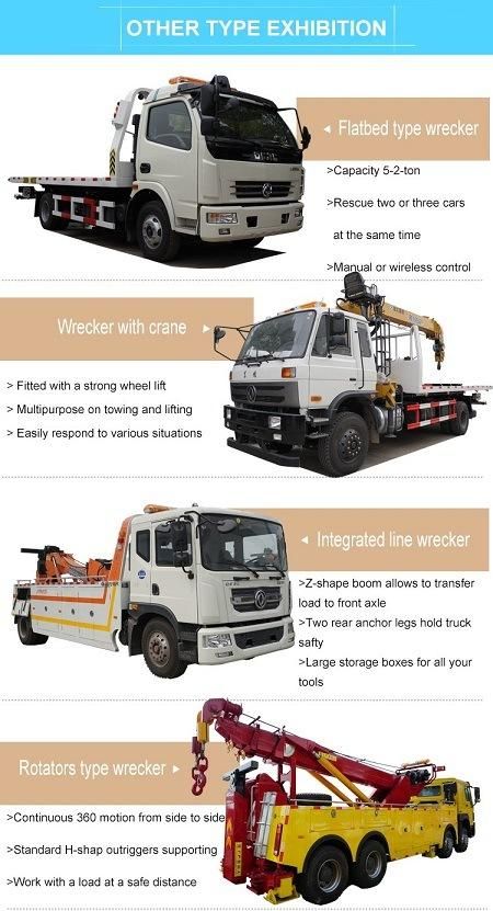 DFAC 4X2 China Road Rescue Towing Wrecker Truck 7 Ton Emergency Tow Truck Underlift Wrecker for Sale
