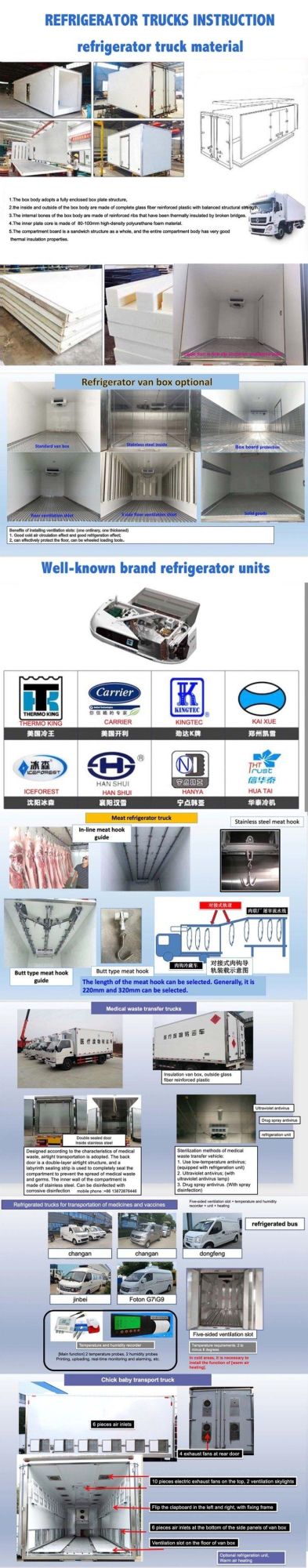 HOWO Foton Right Left Hand Drive Refrigerated Freezer Aumark 6tons 7tons 8tons Refrigerator Truck for Sale