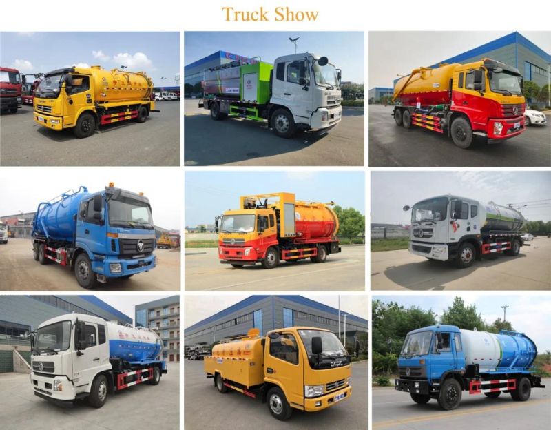 8000 Liters Waste Vacuum Septic Suction Tank Truck Sewage Cesspool Cleaning Truck High Pressure Jetting Vacuum Sewer Sludge Cleaning Sewage Suction Tank Truck