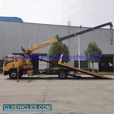 HOWO 8t Rollback Flatbed Wrecker Tow Truck Mounted 8t Crane