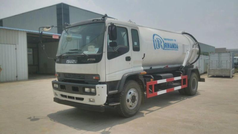 Isuzu Ftr Brand New Suction Sewage Fecal 10m3 12m3 Dust Vacuum Truck