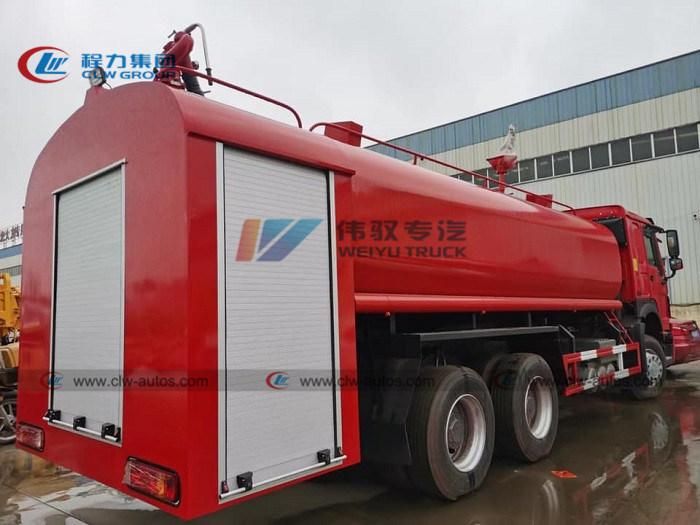 Sinotruk HOWO 6X4 371HP 20tons 20000liters Water Sprinkler Tank Fire Fighting Truck for Forest Rescue