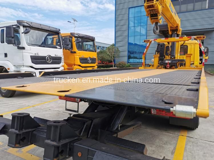 Heavy Duty FAW Flatbed Tilt Tray Wrecker Tow Truck 10ton Loading 15ton Under Lift for Road Saving Truck Delivery