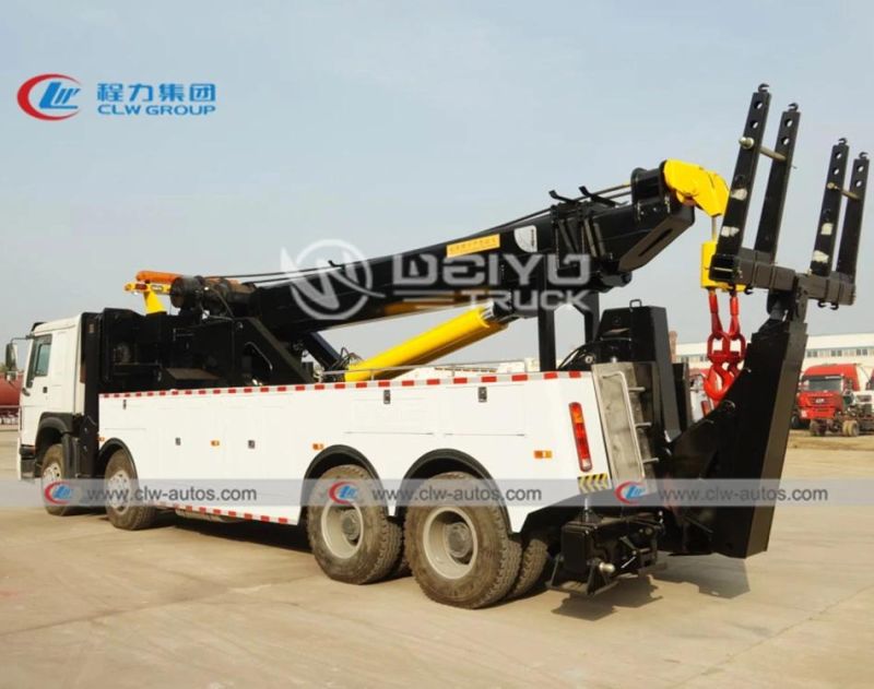 Sinotruk HOWO 8X4 12 Wheels Rhd 40 Tons 40tons Rotator Boom Road Recovery Wrecker Towing Truck Emergency Rescue Tow Truck