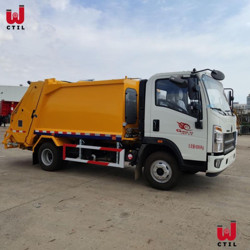 8~12m3 Capacity 4X2 Sinotruk Cnhtc HOWO Compressed Garbage Truck with