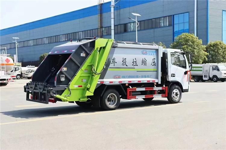 High Efficiently 6m3 Refuse Compactor Truck with PLC or Can Operation System and 2 Waste Water Tank for Sales