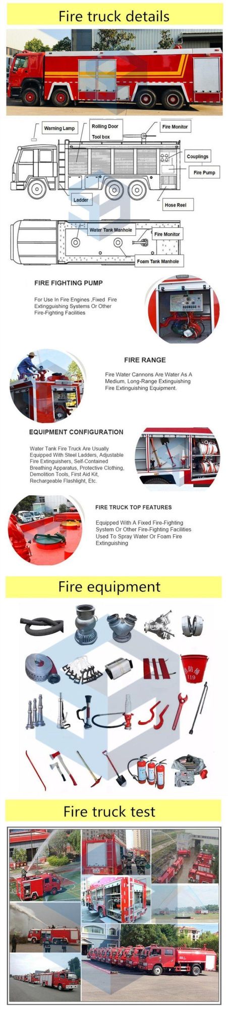 10000L ~ 15000L Sinotruk Steyr 6X4 Fire Fighting Truck