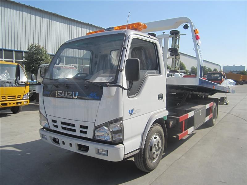 Isuzu 600p Left Hand Drive 3tons 4tons 5tons Flat Bed Wrecker Truck for Sale