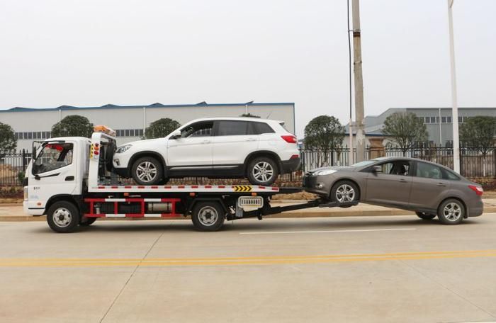 Foton Aumark Light Flatbed Platform Wrecker One-Towing-Two Road Car Rescue Towing Truck