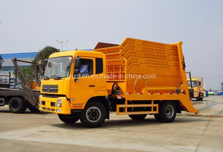 5mt 6mt Roll-off Waste Collector Container 6cbm 8cbm Skip Loader Swing Arm Roll off Garbage Truck