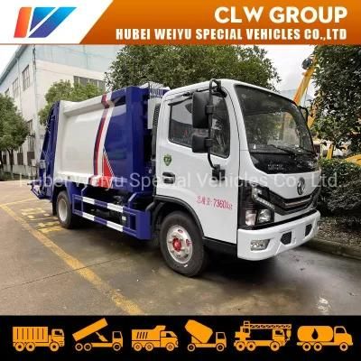 Dongfeng Duolica 4X2 6m3 6cbm 6000liters 4tons Garbage Compactor Truck Rear Loading Waste Removal Truck