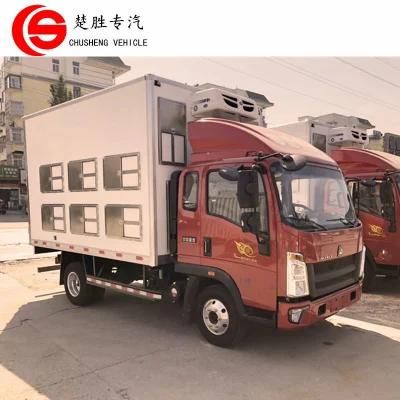 Sinotruk HOWO 4X2 5tons 10tons Livestock Transport Refrigerator Truck for Sale