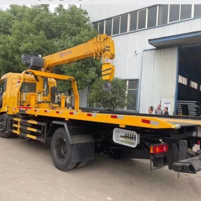 Dongfeng 8t Flatbed Wrecker Truck Mounted 6.3t Crane