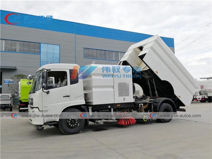 China Dongfeng High Pressure Road Sweeper with Cummins Deputy Engine Vacuum Road Sweeper Truck