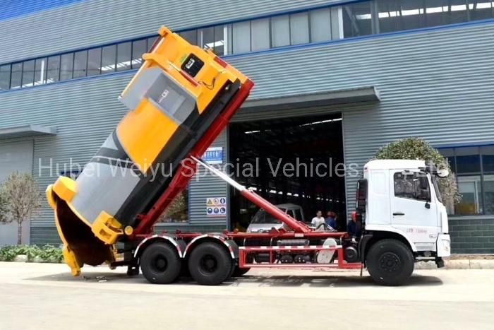 18cbm/18000liters Dongfeng Hook Lift Arm Garbage Truck Large Roll off Container Garbage Truck for Sale