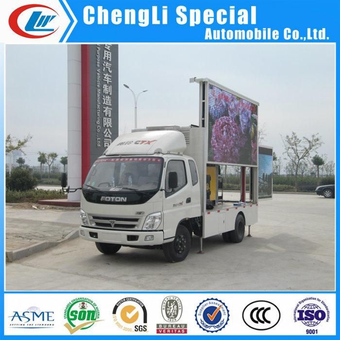 Foton Outdoor Digital Advertising Van LED Video advertisement Performing Trucks