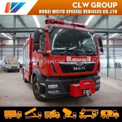 Man 4X2 Emergency Rescue Fire Truck with 5ton Folding Crane at Rear