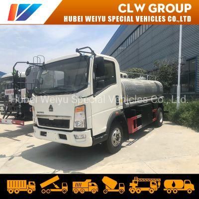 Sinotruk HOWO Light Truck 5000liters 5cbm 304 Stainless Steel Water Tank Delivery Truck