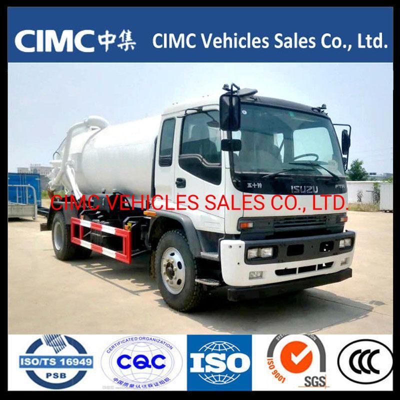 China Isuzu F Series Ftr 4*2 Sewage Vehicles Vacuum Sewage Suction 10000 Liters