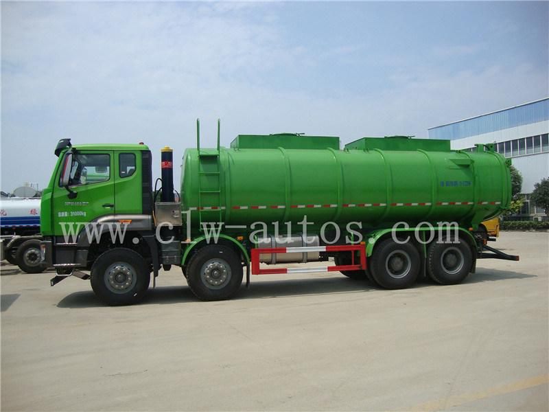 8X4 Sinotruk Hohan 19m3 Heavy Duty High Pressure 19000litres Sewage Suction Transport Tank Truck with High Pressure Hose for Sale