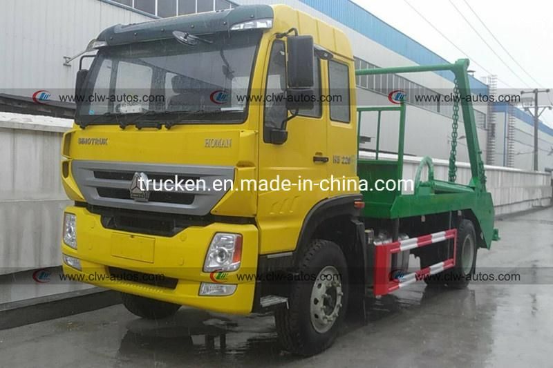 Sinotruck Homan 4X2 220HP 8cbm Swing Arm Garbage Truck Roll off Garbage Truck Skip Loader Container Garbage Box Truck