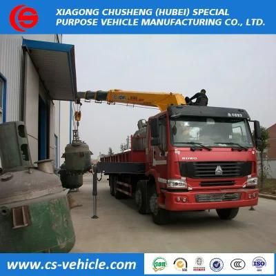 8*4, HOWO Used Truck-Mounted Crane 16tons, Cargo Crane Truck Price