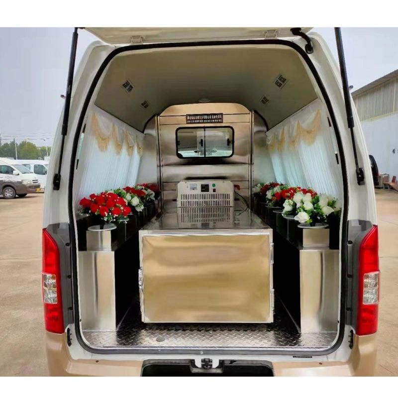 Foton 4*2 White Funeral Carriage with Stainless Steel Ice Coffin/Hearse