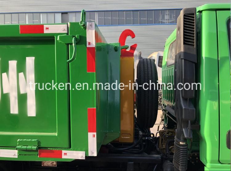 Dongfeng Hydraulic Dumping Arm Pulling Detachable Box 6ton 8ton Hook Lift Garbage Truck for Daily Refuse or Construction Garbage Delivery