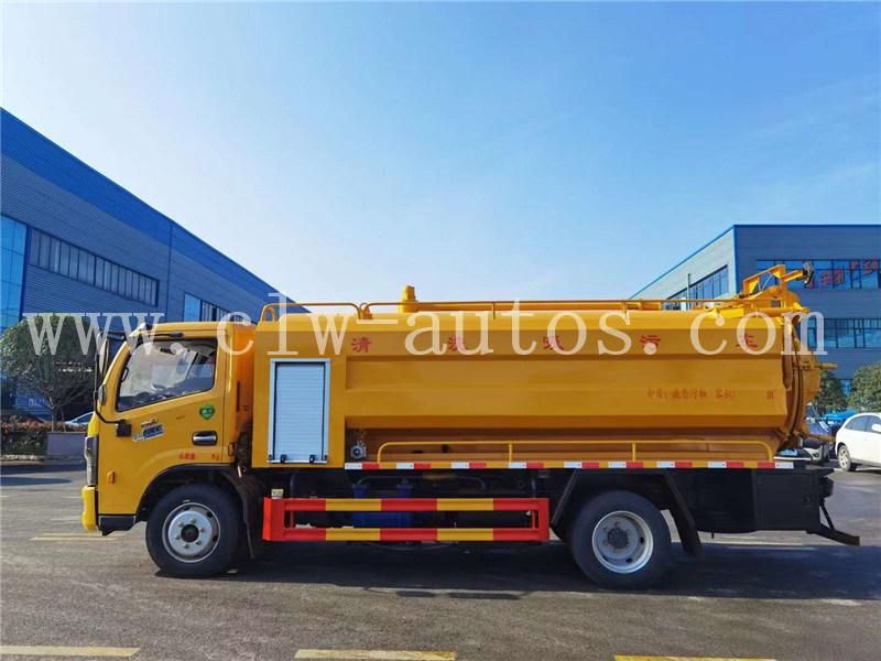 Dongfeng Duolicar 7000liters 7cbm 7m3 Vacuum Sewage Suction Truck Sewer Tank Truck Septic Tank Truck with High Pressure Water Cleaning System