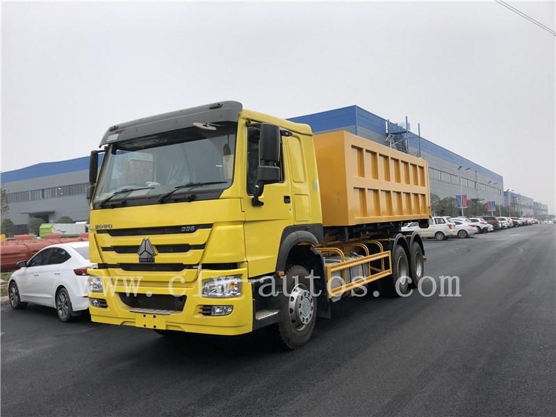 Sinotruk HOWO 6X4 Rhd Hydraulic Hooklift Garbage Truck with 20m3 Garbage Container