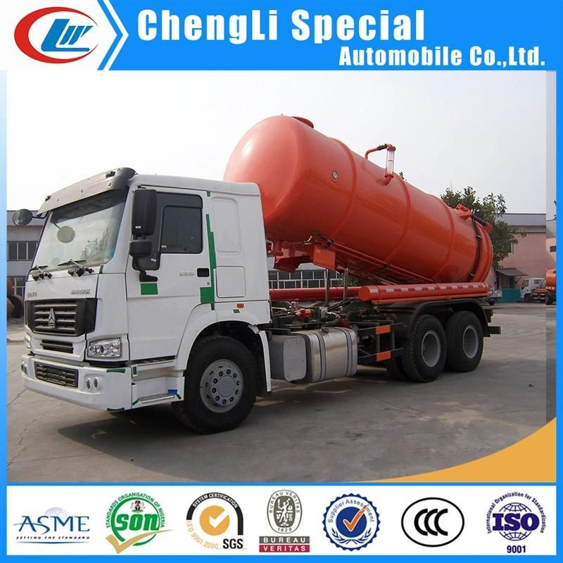 Sino Truk 6X4 Vacuum Suction Truck for Industrial Liquids