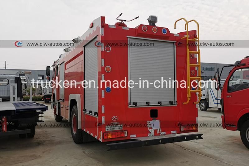 Sinotruk HOWO 4X2 6 Wheels Wheeler 266HP 8cbm 8000L Fire Fighting Truck with Water and Foam Tanker