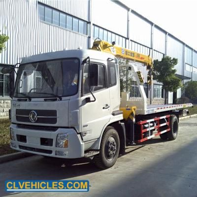 6ton Flatbed Hydraulic Rollback with Telescopic Knuckle Boom Tow Truck