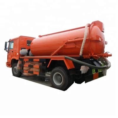 HOWO 8~10 Cbm Septik Tank Vacuum Suction Sewage Tanker Truck for Africa Cesspit Emptier