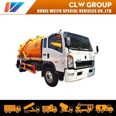 China Sinotruk HOWO 4*2 8000liters/8cbm City Street Shaft/Wells Cleaning Truck 8t 8tons Fecal Sewage Vacuum Suction Truck on Sale